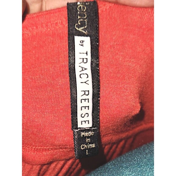 PLENTY by Tracy Reese Dress Persimmon V Neck Joanne Jersey Fit & Flare Sz L - Picture 2 of 6